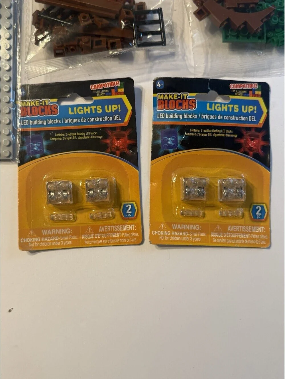 Lot If 11 Make-It Blocks Set, Fits All Leading Brands, Light Ups, Colors, Plate
